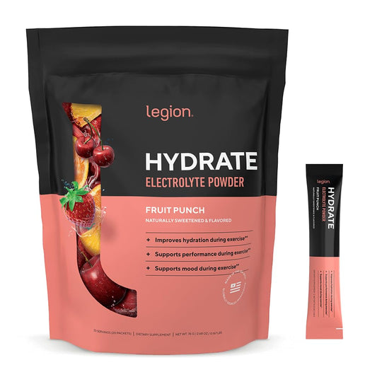 LEGION Hydrate: paquetes individuales para hidratación rápida durante entrenamientos intensos sin azúcar