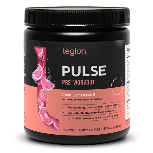 LEGION Pulse frente del envase mostrando diseño y claridad de ingredientes