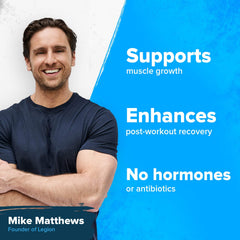 LEGION Whey+ grass-fed milk source promotes natural, hormone-free dairy