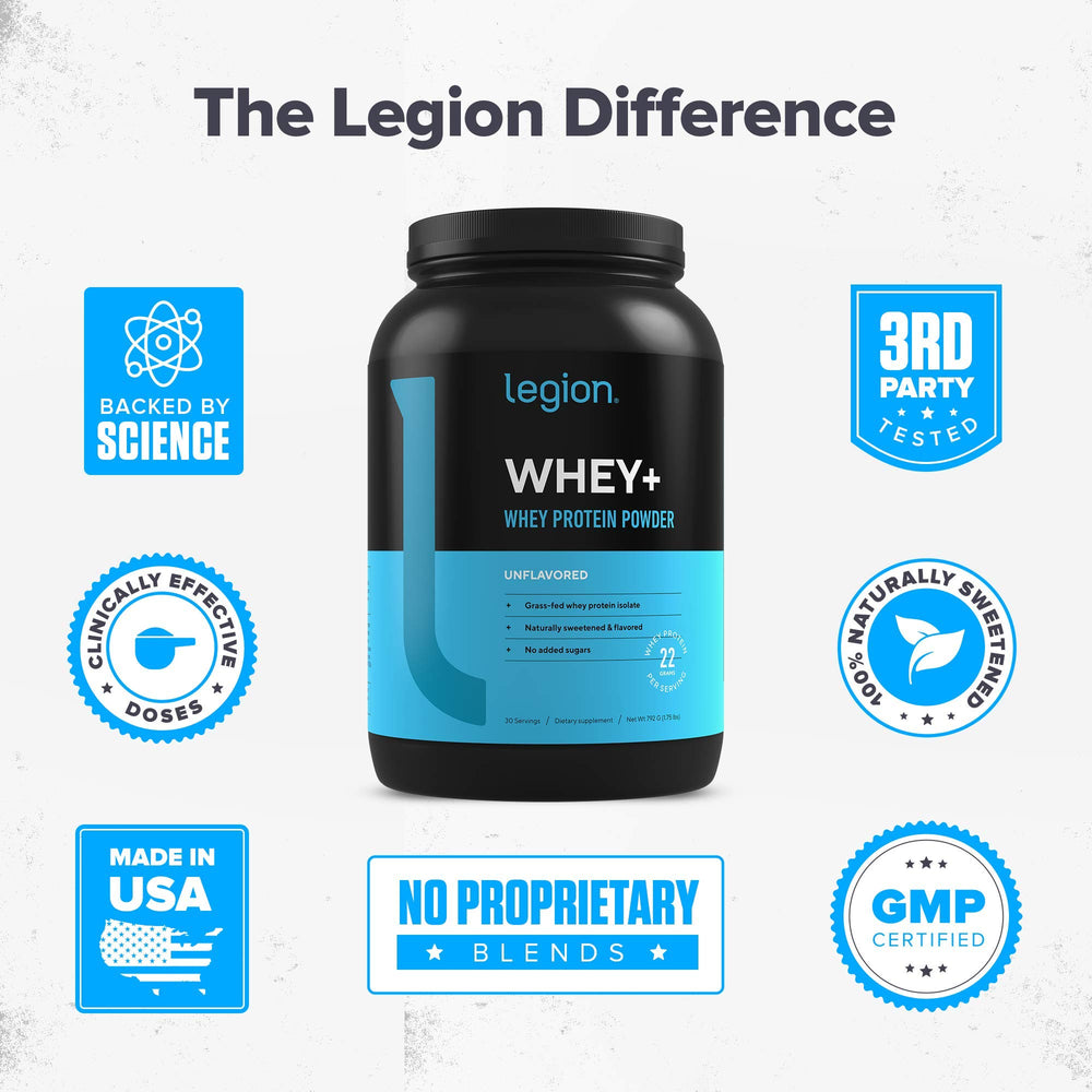 LEGION Whey+ smooth shake served in a glass for immediate enjoyment