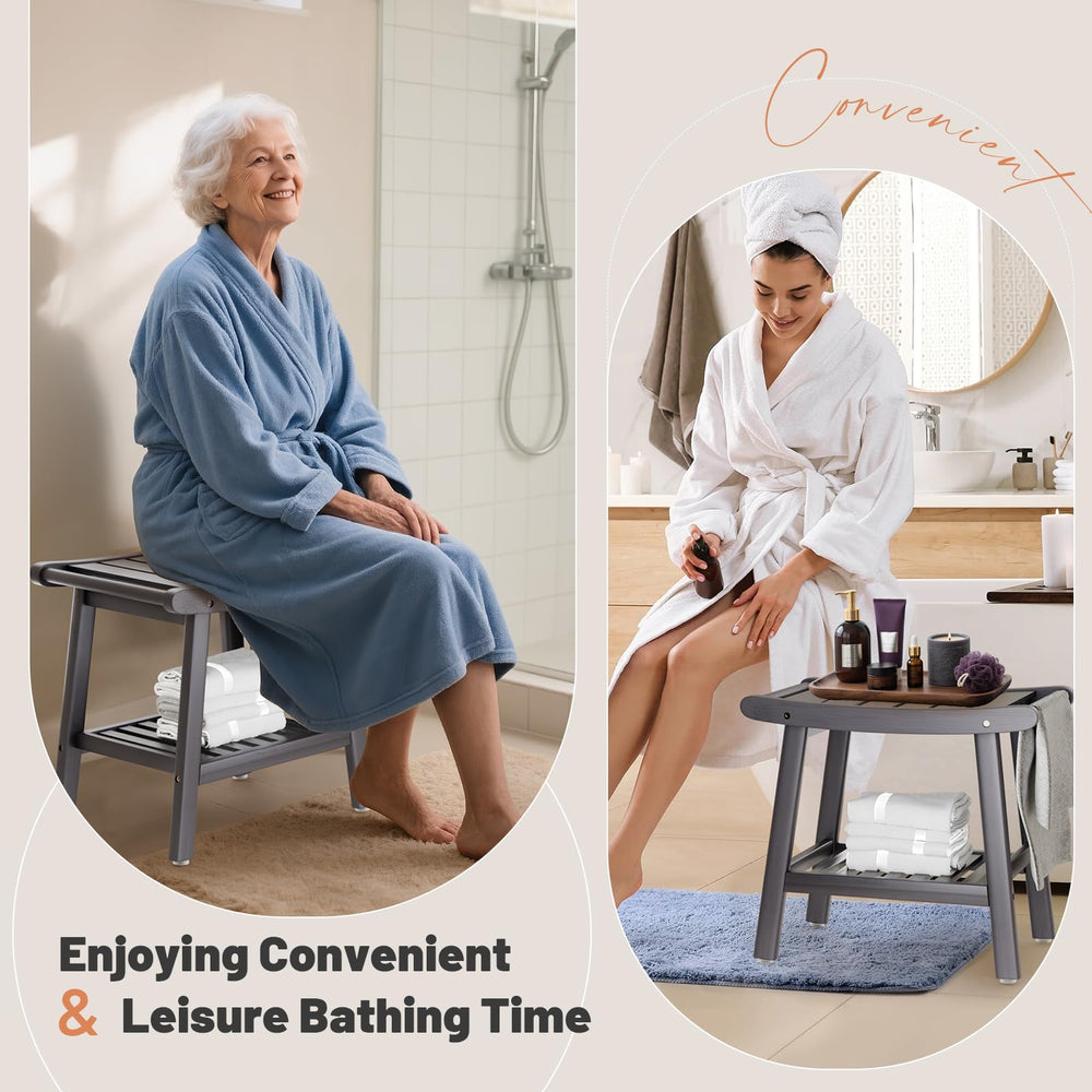 LEJANEOYE banco en baño real añade orden y estética natural
