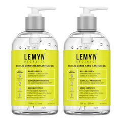 Lemyn Organics bote frontal 12oz mostrando etiqueta y aroma cítrico