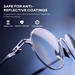 LensPen Peeps etiqueta mostrando tecnología de carbono, limpieza segura y eficaz