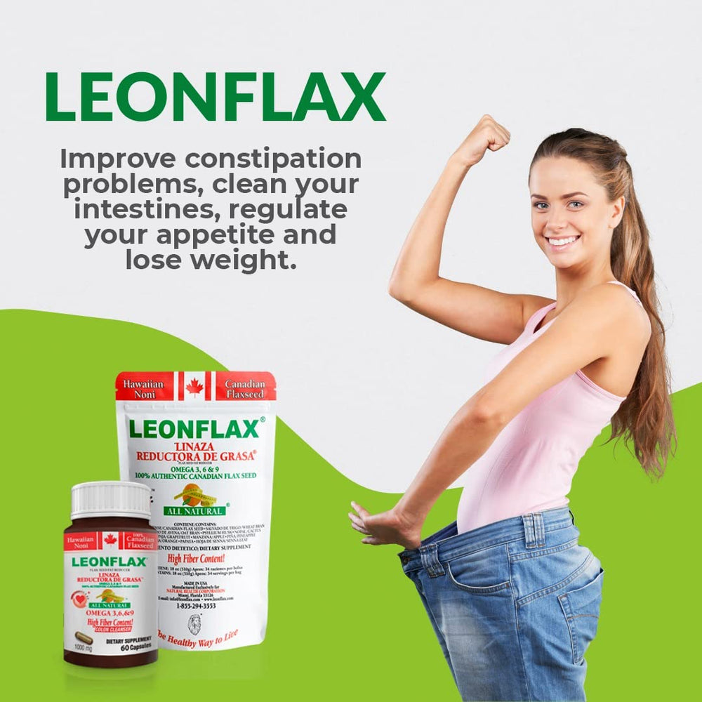 Leonflax etiqueta de ingredientes legible mostrando la mezcla natural