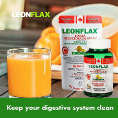 Ingredientes naturales Leonflax con frutas y plantas para nutrición