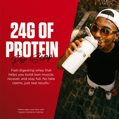 Levels Nutrition etiqueta nutricional visible 24g proteína y 5.4g BCAA por scoop