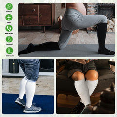 LEVSOX uso en viaje con maleta ilustrando confort durante vuelos y desplazamientos