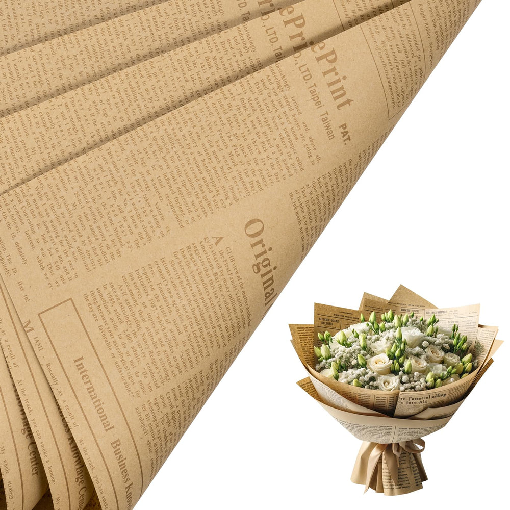 LeZakaa envoltorio frontal pack muestra diseño newsprint y atractivo vintage