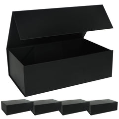 LFBOX vista frontal de caja negra con tapa magnética, presenta bien regalos