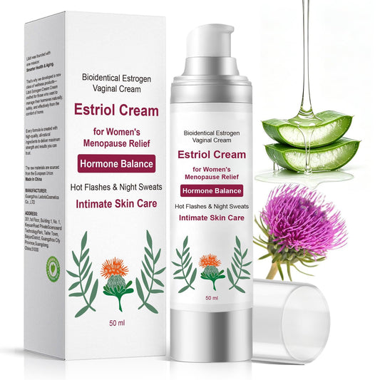 Libiti crema estriol frente del envase mostrando tubo y diseño, confianza y discreción
