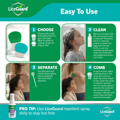 LiceGuard etiqueta y marca en el mango, materiales duraderos y seguros