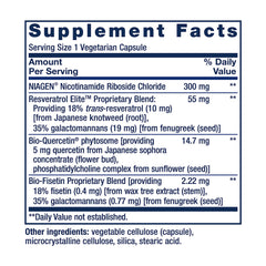 Life Extension etiqueta con información de dosis y beneficios antioxidantes