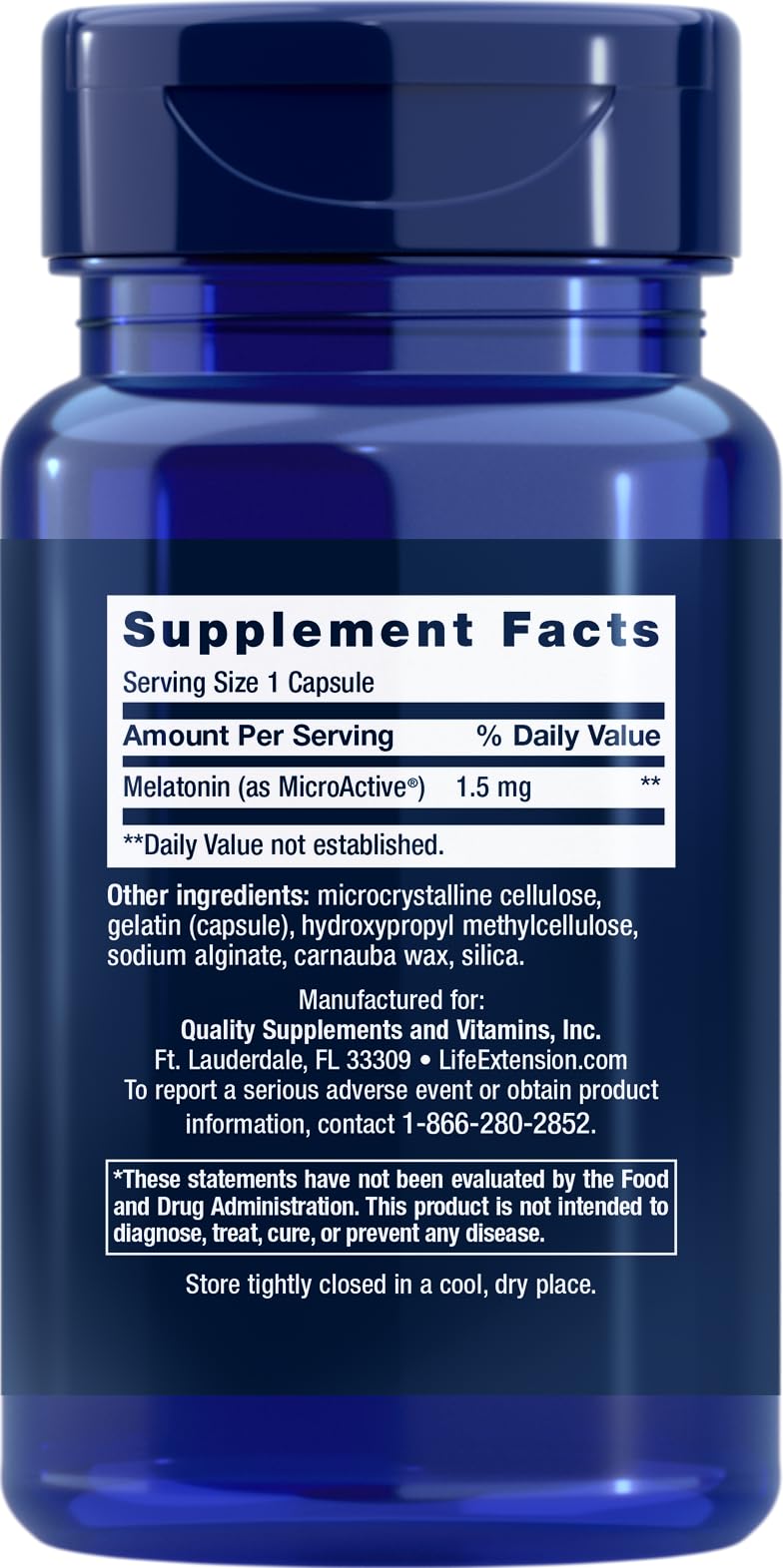 Life Extension etiqueta con ingredientes y certificación Non-GMO visible
