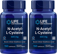Life Extension envase frontal NAC 600 mg mostrando diseño y cantidad
