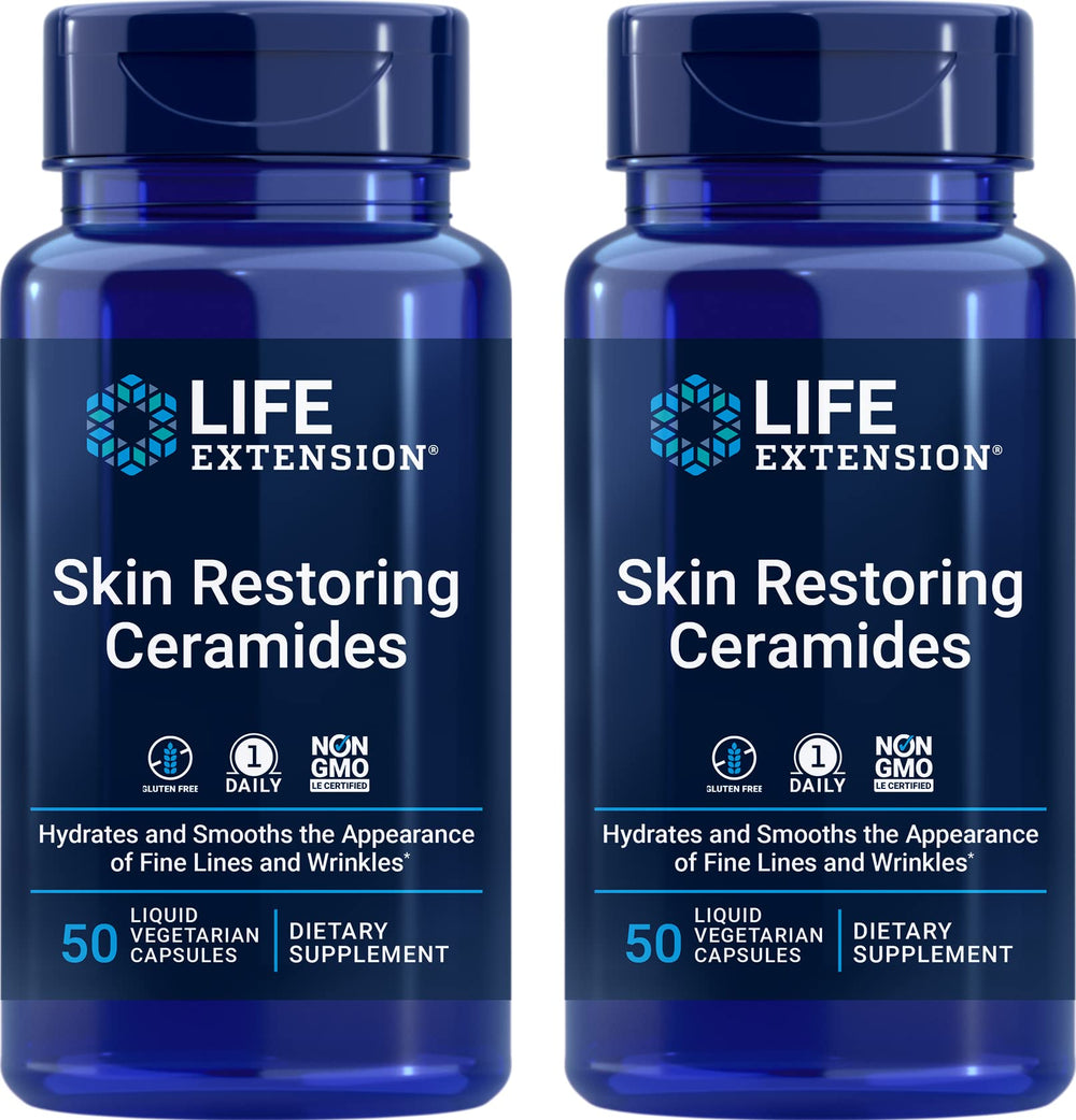 Life Extension frasco frontal mostrando etiqueta y beneficios de hidratación