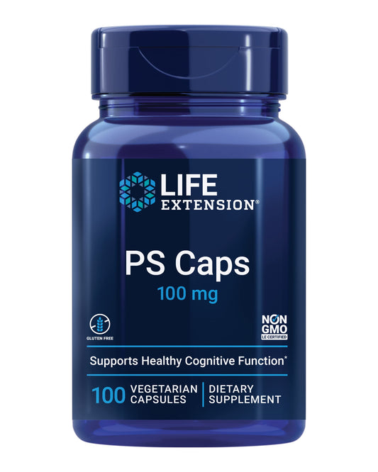 Life Extension frasco frontal mostrando 100 cápsulas y beneficios generales