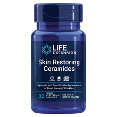 Life Extension Skin Restoring Ceramides bottle cap showing daily hydration potential