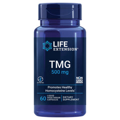 Life Extension frasco frente mostrando 60 cápsulas y beneficios claros