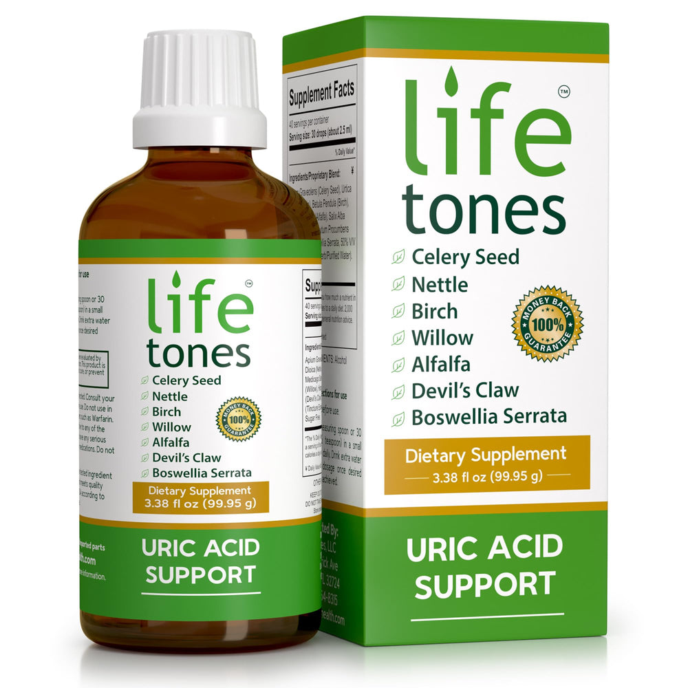 Life Tones botella frontal mostrando presentación líquida y beneficio de absorción rápida