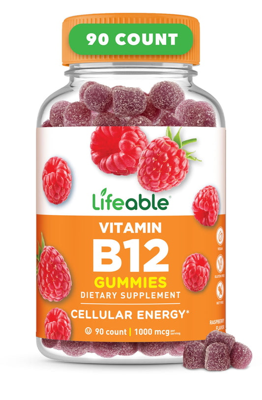 Lifeable frasco frontal que muestra 90 gomitas y etiqueta clara