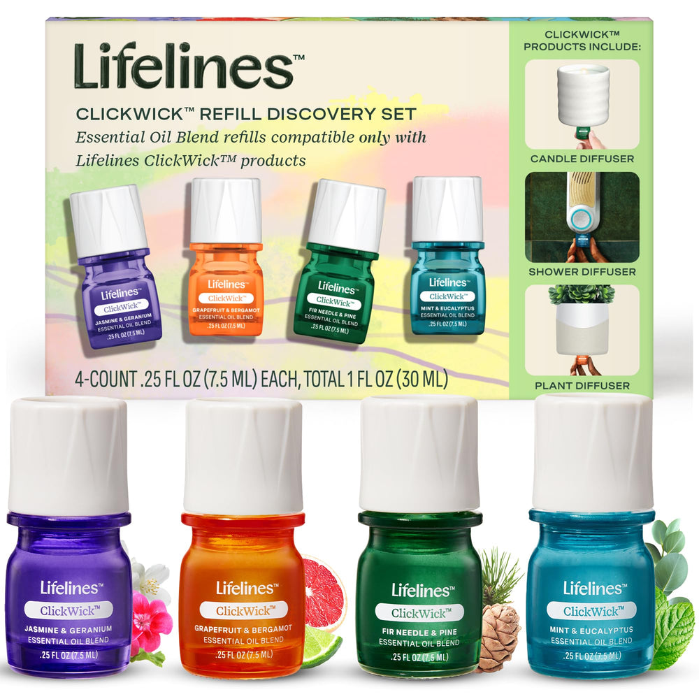 Lifelines pack frontal mostrando las cuatro mezclas, facilita elección rápida