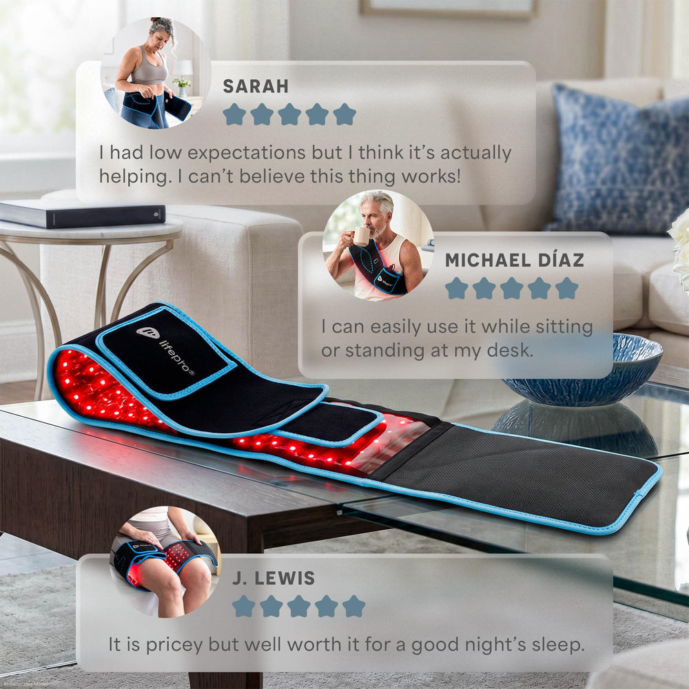 LifePro Allevared comparación de tamaño con una mano, compacto y transportable