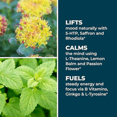 LifeSeasons Mood Stabili-T: presentación de Vitamina D3 y otros componentes para bienestar diario.