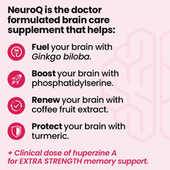 Closeup of NeuroQ capsules highlighting convenient brain health support for busy days.