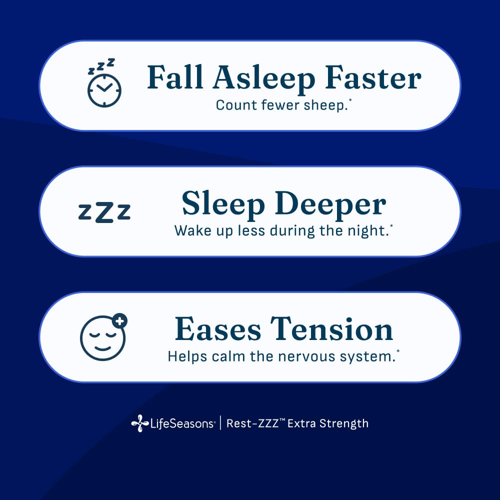 LifeSeasons cápsulas Rest‑ZZZ en palma, muestra dosificación práctica