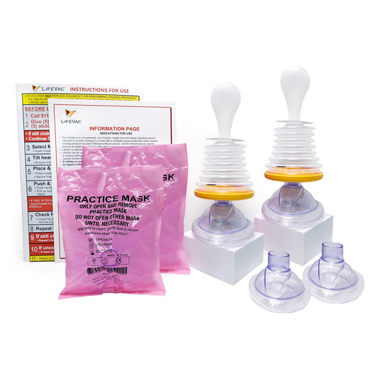 LifeVac kit delantero en su empaque mostrando portabilidad y acceso rápido