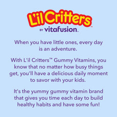 Lil Critters envase abierto con gomitas para almacenamiento y cantidad