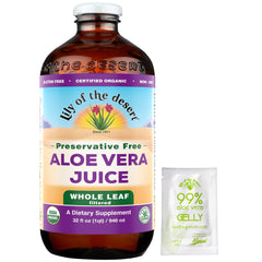 Lily Of The Desert botella frontal 32 oz mostrando formato grande y confianza