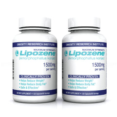 Lipozene frasco frontal mostrando la presentación y beneficio de saciedad