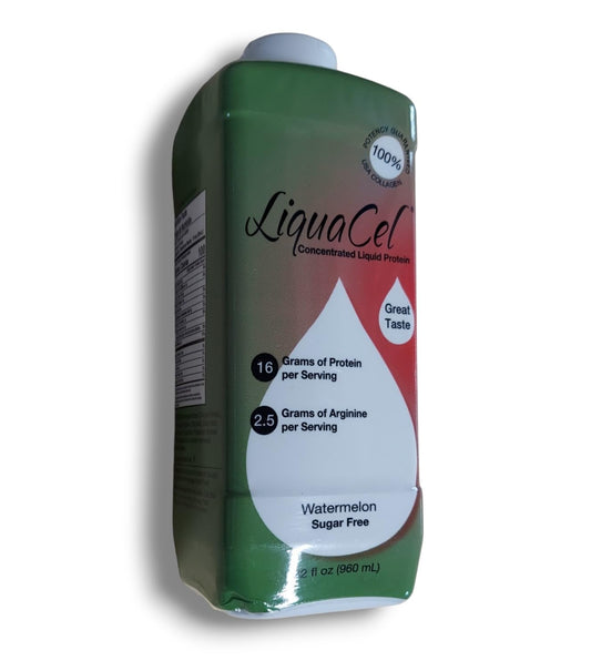 LiquaCel proteina líquida Sandía, botella de 32 onzas, apoyo diario de proteínas.