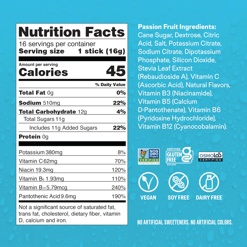 Liquid I.V. comparación de tamaño con mano mostrando formato portátil y práctico