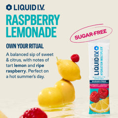 Liquid I.V. polvo del sobre abierto detalle de textura y disolución rápida