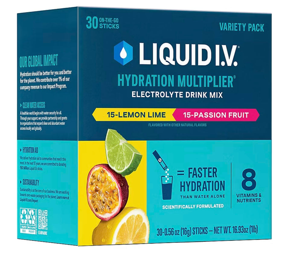 Liquid I.V. polvo en primer plano destacando textura y mezcla eficiente