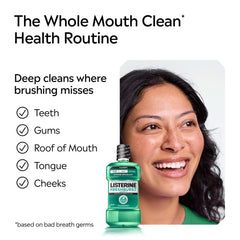 Tapa abierta de Listerine mostrando vertido controlado