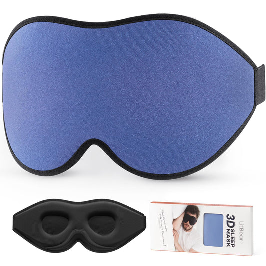 LitBear máscara de sueño con puente nasal adaptativo de 22 mm para bloqueo de luz suave.