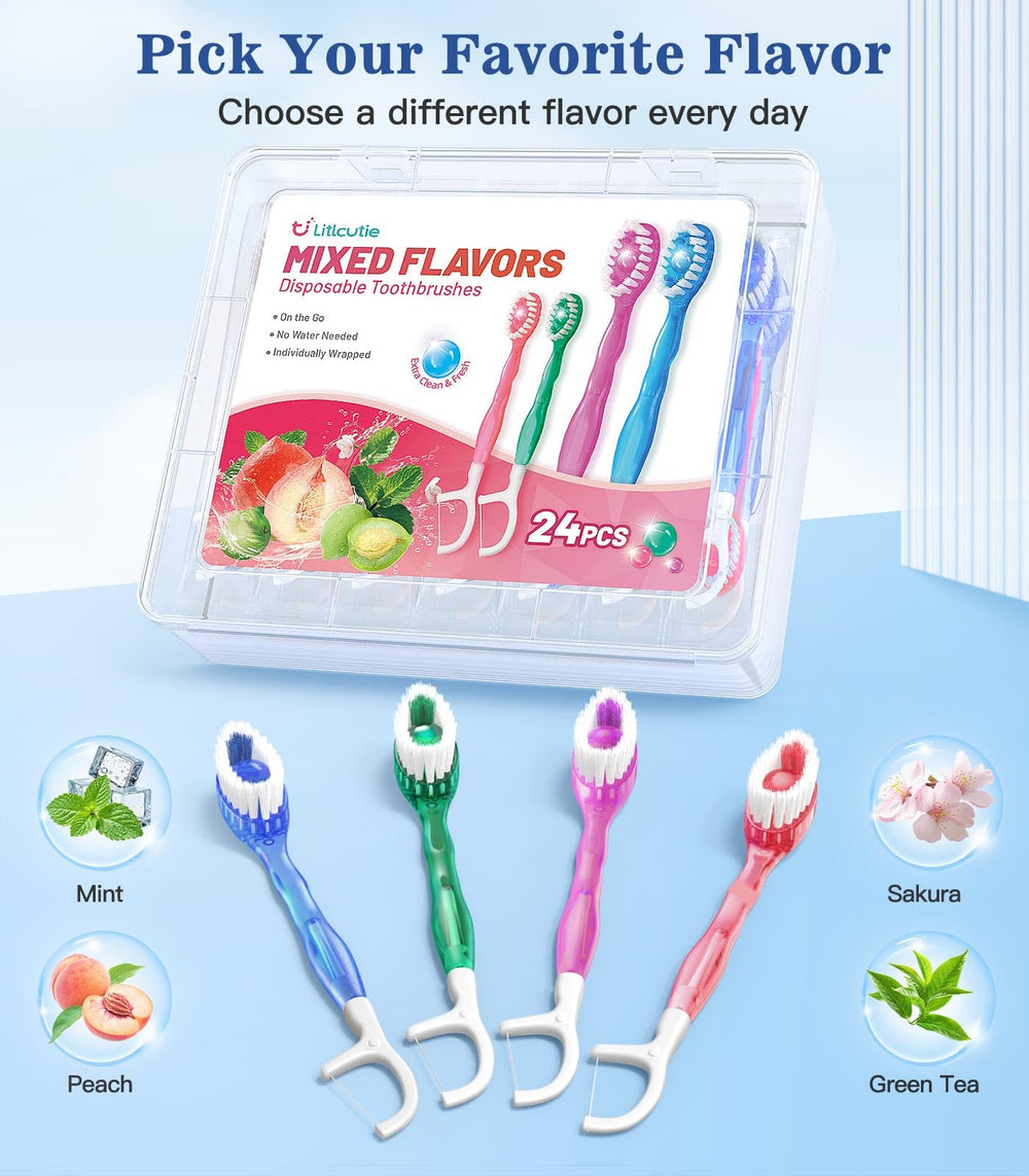 Litlcutie cepillo abierto mostrando la pasta en gel lista para usar sin agua