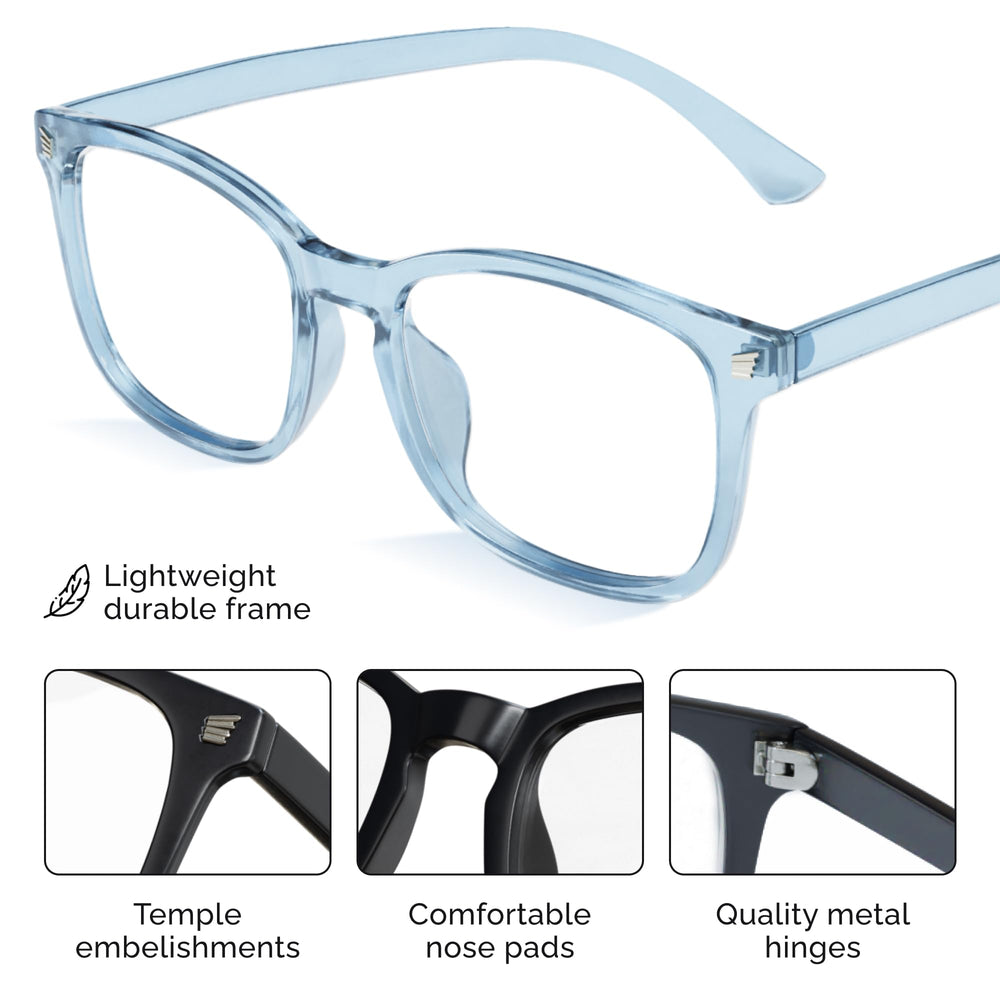 livho gafas puestas frente a ordenador reduciendo fatiga ocular
