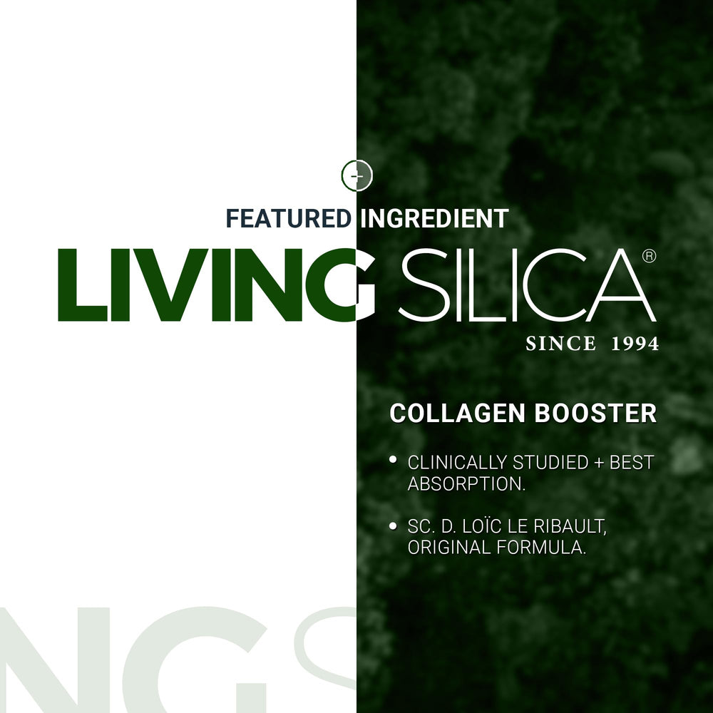 Living Silica en mesa de bienestar ilustrando integración en rutina diaria