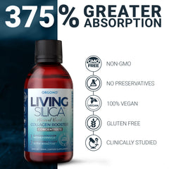 Living Silica etiqueta con información y certificaciones visibles