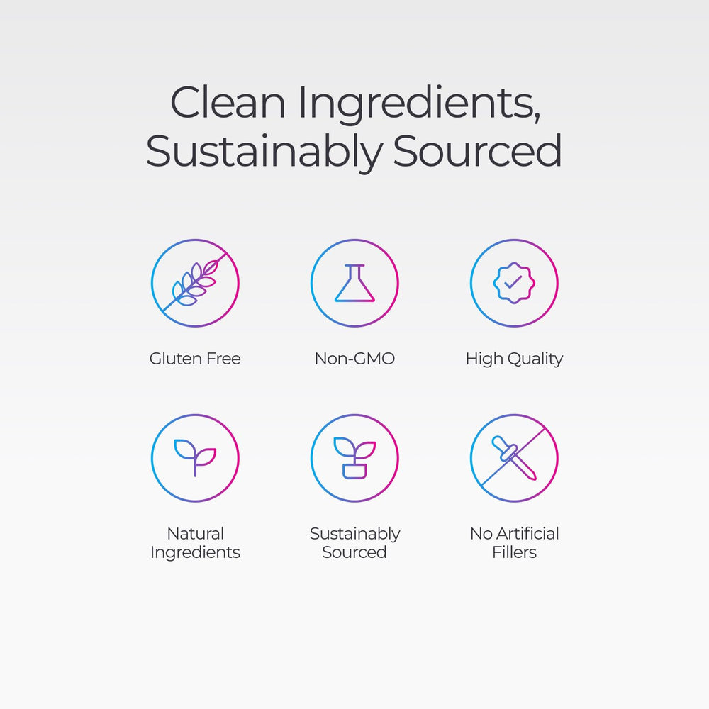 Livingood Daily etiqueta con ingredientes y orígenes no-GMO y sin gluten