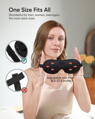 Antifaz LKY DIGITAL en uso durmiendo de lado mostrando estabilidad y bloqueo de luz