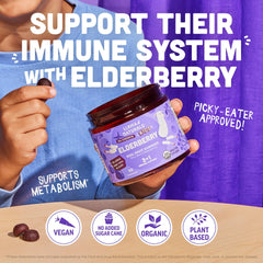 Frasco abierto Llama Naturals con gomitas dispersas para visualización del contenido