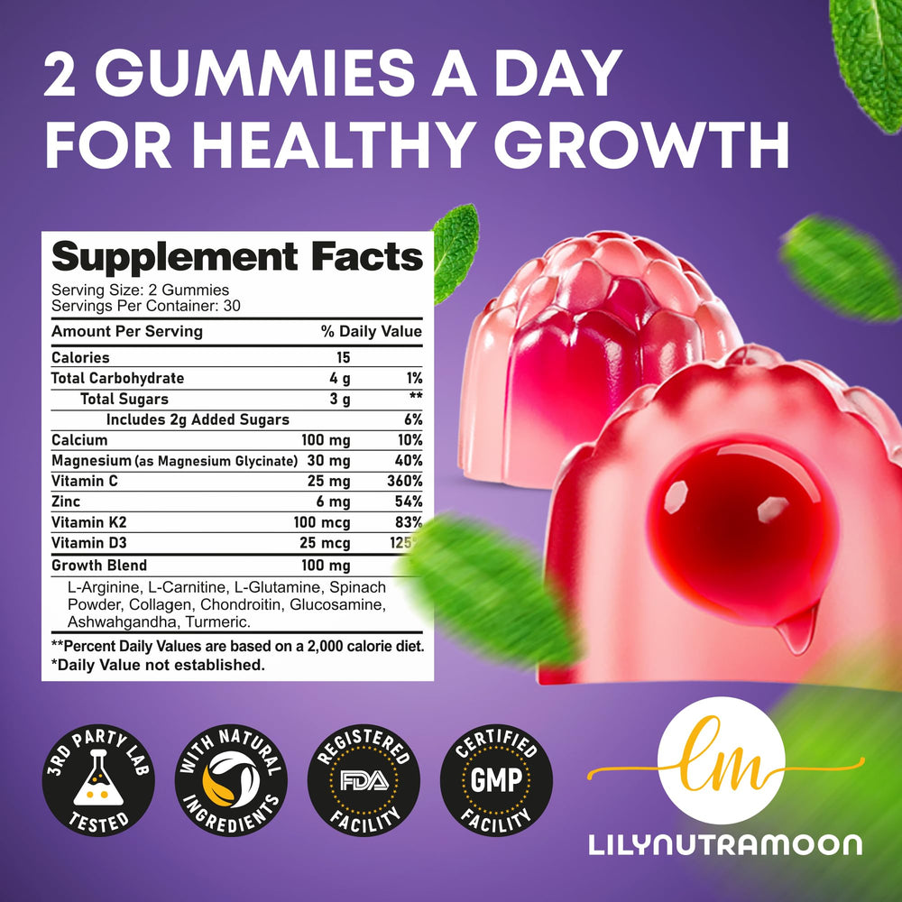 LM LILYNUTRAMOON tabla nutricional en primer plano mostrando dosis y componentes