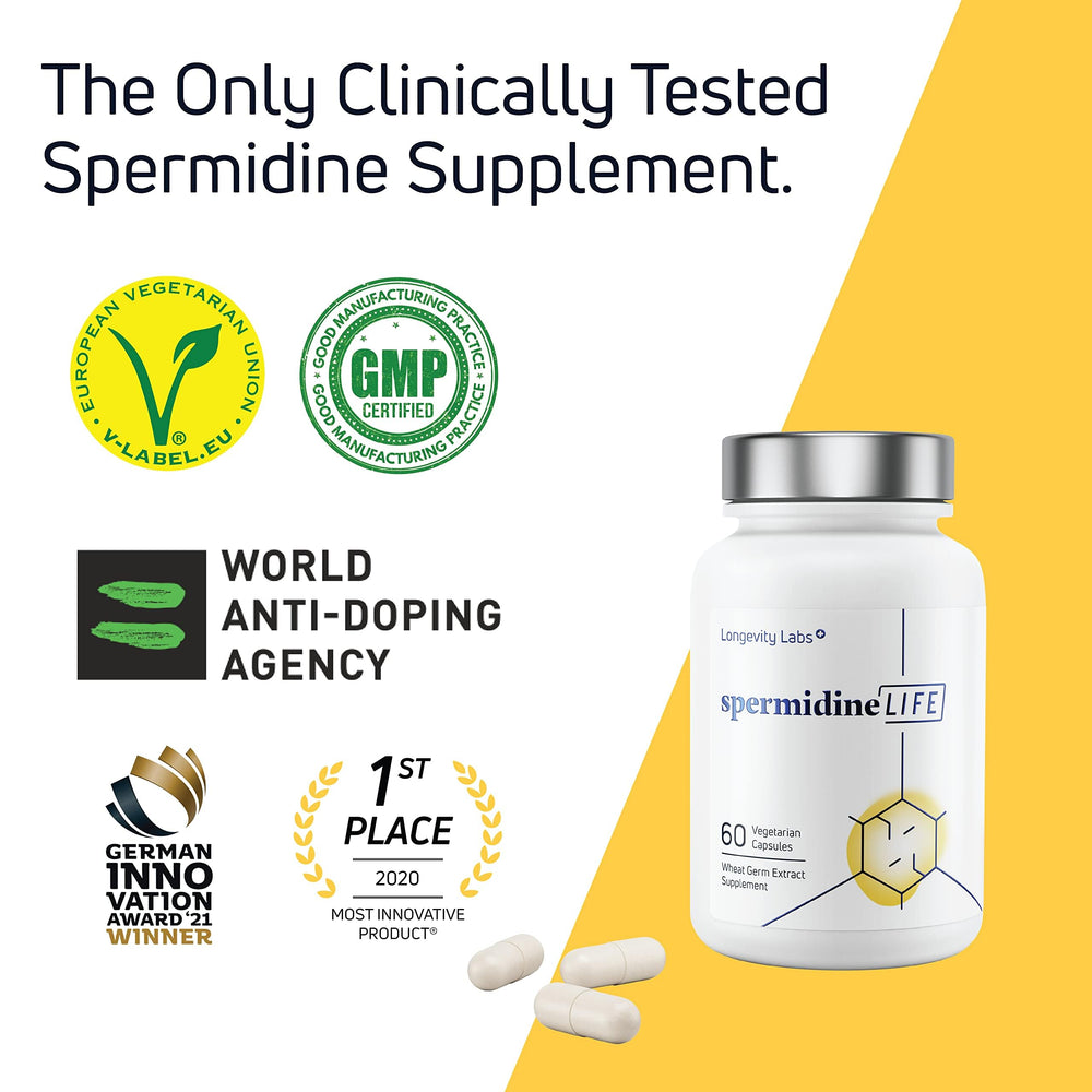 LONGEVITY LABS spermidineLIFE 60 capsules ready for daily use