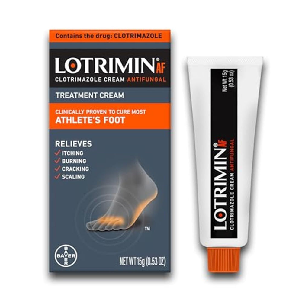 Lotrimin AF crema frontal mostrando el tubo y beneficio antifúngico localizado