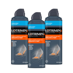 Lotrimin vista frontal del pack de tres latas, solución práctica